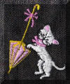 Cool Creations Embroidery Designs - White kitten and umbrella Cool Creations Embroidery Designs - White kitten and umbrella